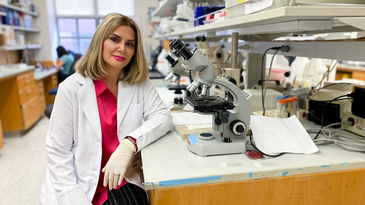 A student working in a research lab