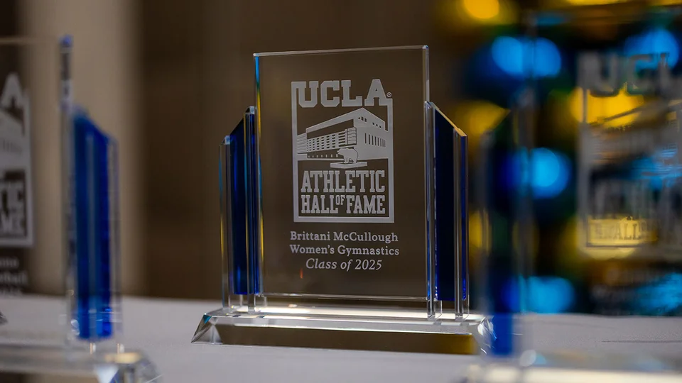 Brittani McCollough's Hall of Fame trophy