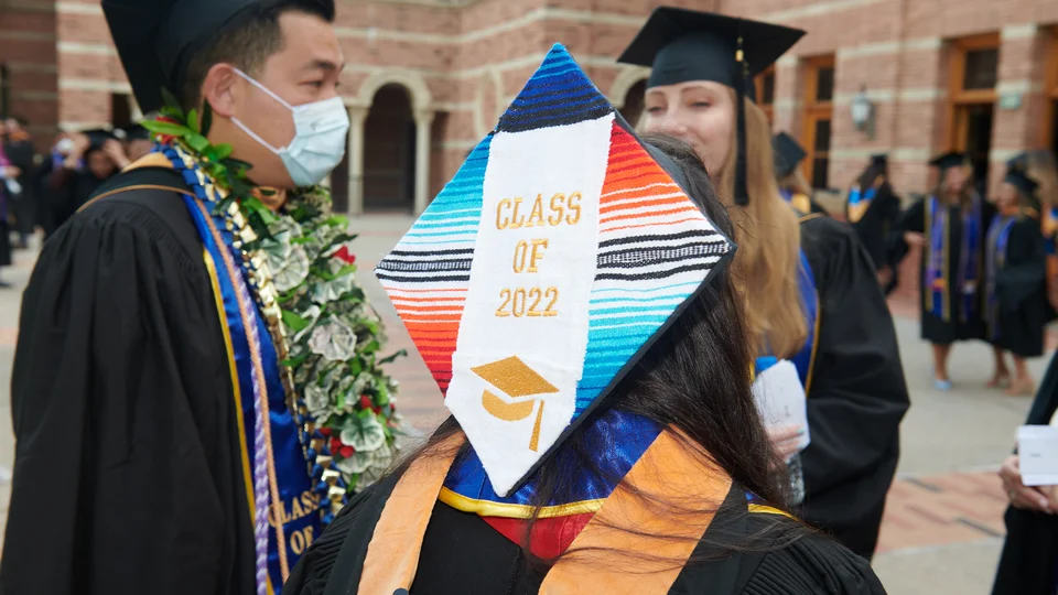 A decorated cap with the text Class of 2022