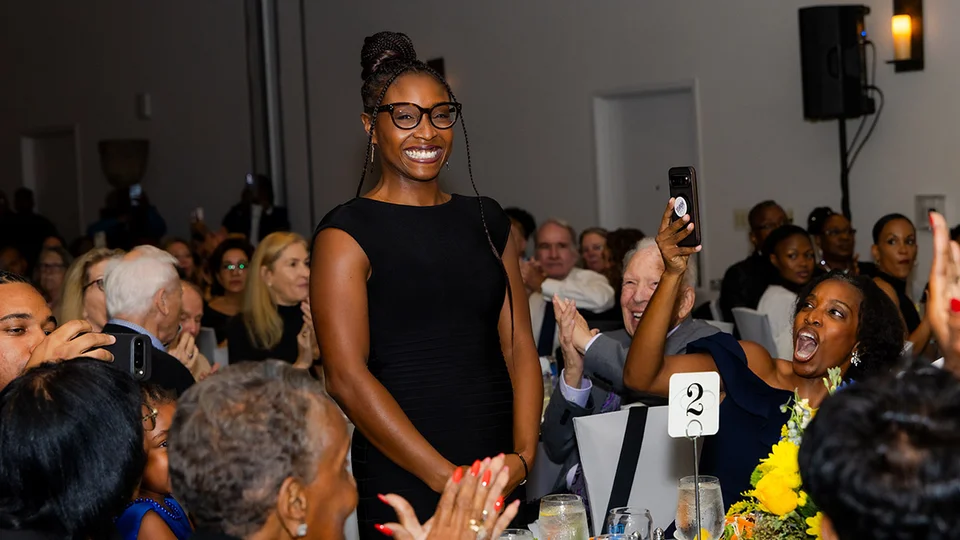 Brittani McCollough at the UCLA Athletic Hall of Fame ceremony