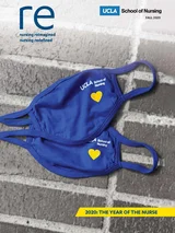 Fall 2020 UCLA Nursing magazine cover depicting UCLA Nursing masks
