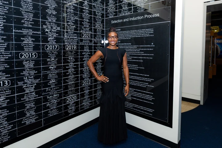Brittani McCollough at the UCLA Athletic Hall of Fame ceremony
