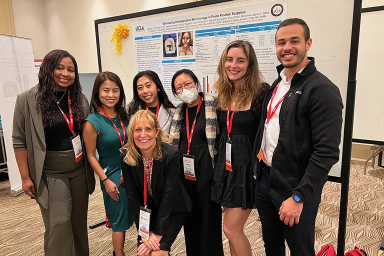 UCLA nursing researchers gathered at a poster presentation