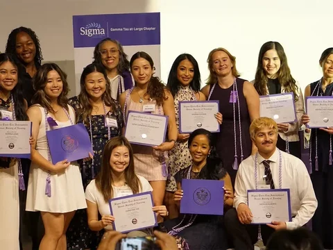 New inductees at the 2025 Sigma Nursing Induction Ceremony