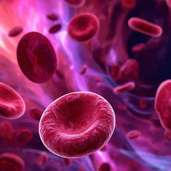 A graphic image of blood cells