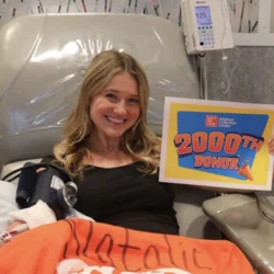 Nursing student Natalie Coughlin donating bone marrow and stem cells