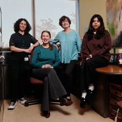 Dr. MarySue Heilemann’s research team, left to right: Katherine Boiton Rodriguez, Heilemann, Mary-Lynn Brecht, and Daniela Flores Romero
