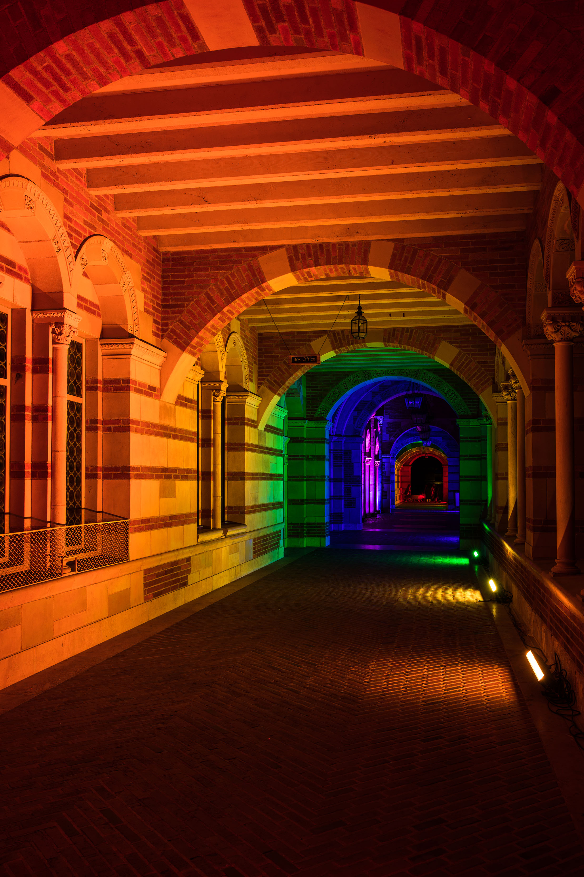 Royce Hall hallway goes rainbow
