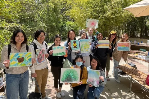 Students after a recent sunshine and color event