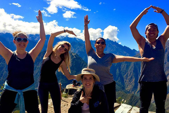 Nursing students at the top of Machu Pichu